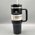 Premium 40oz Stainless Steel Vacuum Insulated Tumbler with Handle & Straw – Leakproof Double Wall Travel Mug for Coffee, Water & Hot or Cold Drinks