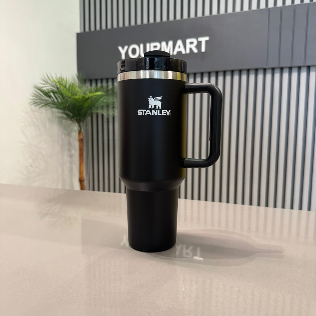 Premium 40oz Stainless Steel Vacuum Insulated Tumbler with Handle & Straw – Leakproof Double Wall Travel Mug for Coffee, Water & Hot or Cold Drinks