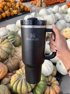 Premium 40oz Stainless Steel Vacuum Insulated Tumbler with Handle & Straw – Leakproof Double Wall Travel Mug for Coffee, Water & Hot or Cold Drinks