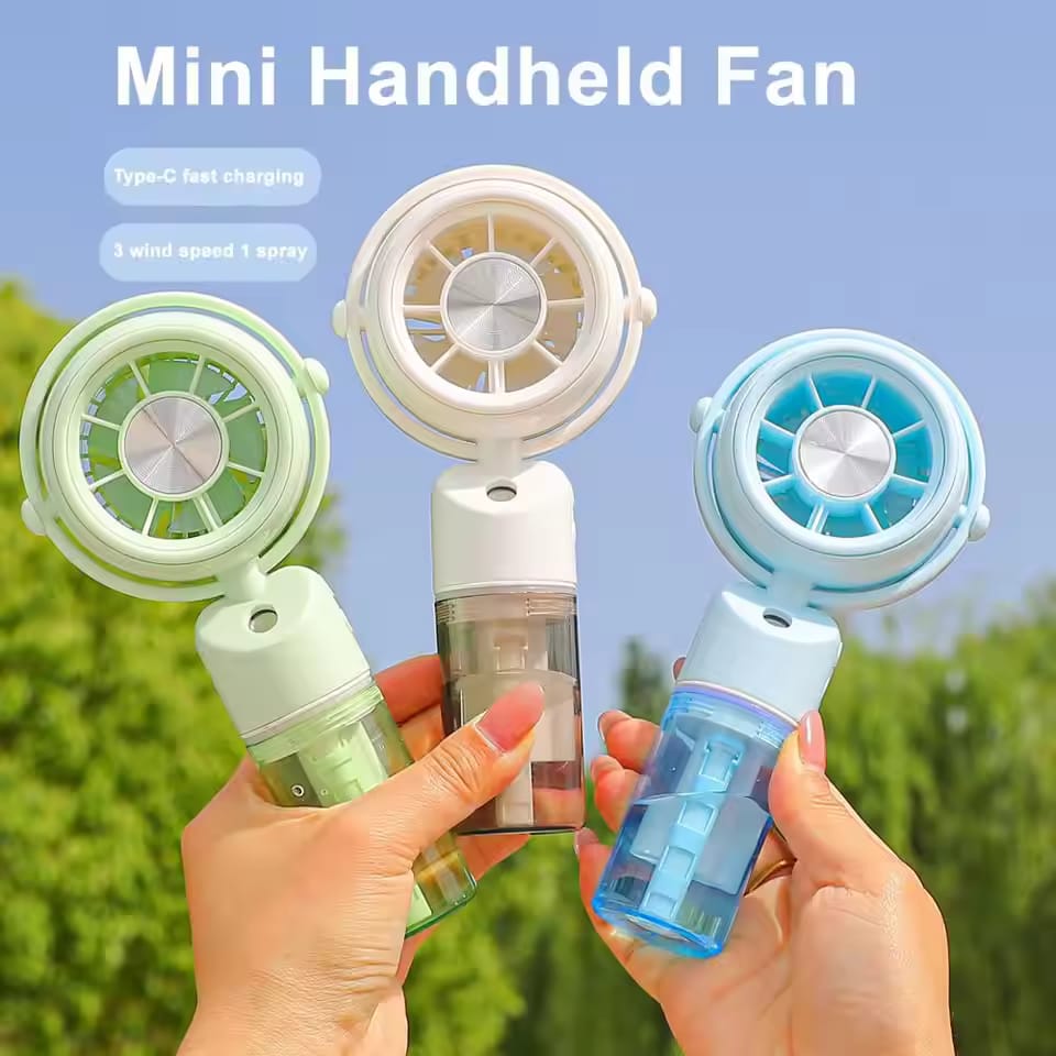 Portable Handheld Misting Fan USB Rechargeable Cooler