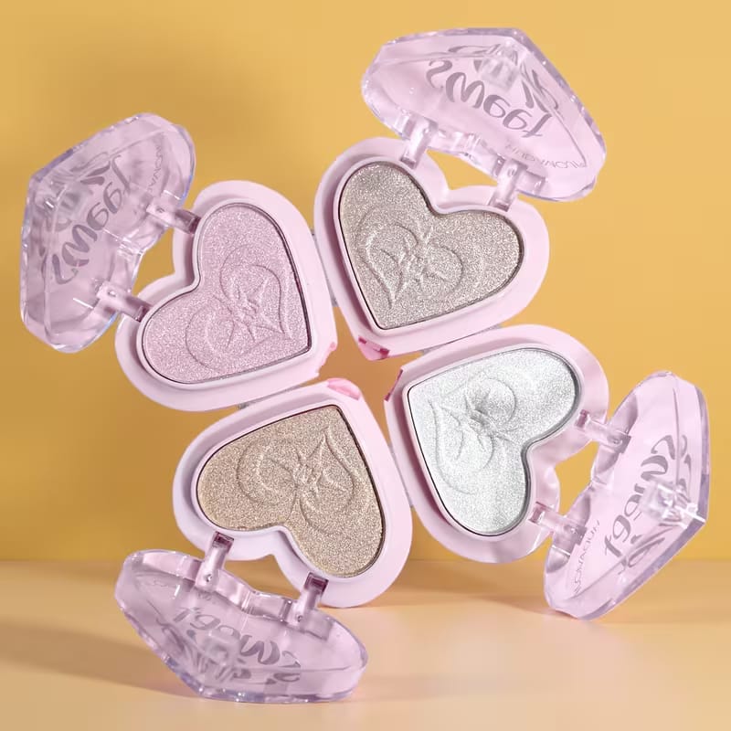 HUDAMOJI Sweet Love 2-in-1 Blush & Highlighter Set 4PCS