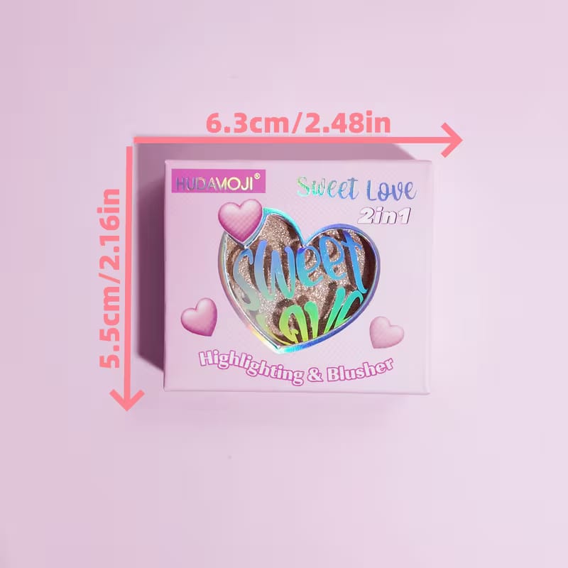 HUDAMOJI Sweet Love 2-in-1 Blush & Highlighter Set 4PCS