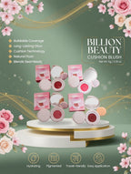 Billion Beauty Cushion Blush 4Pc Set – 4 Shades Long Lasting Natural Glow Blush