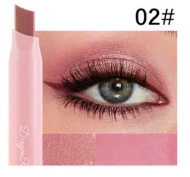 Dragon Ranee Eyeshadow Stick 2 In 1 Double Color Gradient Velvet Shadow Stick Eye Makeup Waterproof Lasting Shimmer Metallic Eyeshadow Makeup