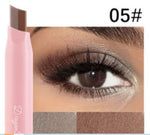 Dragon Ranee Eyeshadow Stick 2 In 1 Double Color Gradient Velvet Shadow Stick Eye Makeup Waterproof Lasting Shimmer Metallic Eyeshadow Makeup