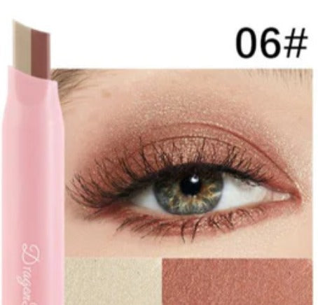 Dragon Ranee Eyeshadow Stick 2 In 1 Double Color Gradient Velvet Shadow Stick Eye Makeup Waterproof Lasting Shimmer Metallic Eyeshadow Makeup