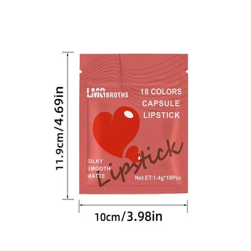 LMG BROTHS 18-Color Capsule Lipstick Set – Silky Smooth Matte Finish Mini Lipstick Pods (Travel Size & Portable)