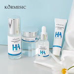 KORMESIC Hyaluronic Acid Moisturizing Facial Skincare Set – Hydrating Face Cleanser, Toner, Face Serum & Night Cream Complete Skin Care Kit for All Skin Types