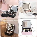 Smart Led Makeup Bag With Mirror Lights Professional Cosmetic Case For Women Travel Organizers Beauty Kit Storage