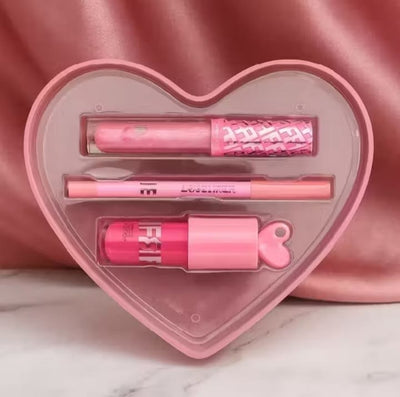 Rimocco Heart Shape 3-in-1 Lip Kit – Lip Tint, Lip Gloss & Lip Liner Gift Set