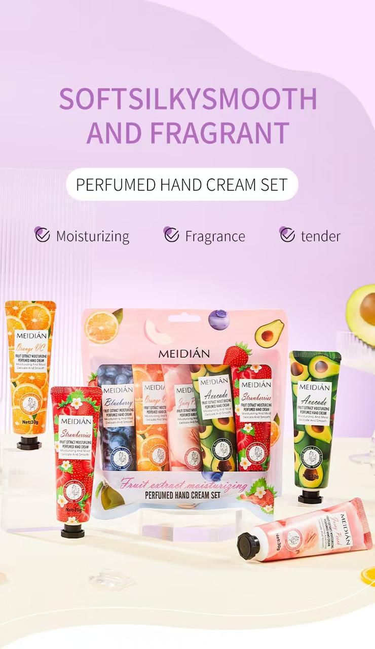 Meidian Fruit Extract Moisturizing Perfumed Hand Cream Set 5 Pack