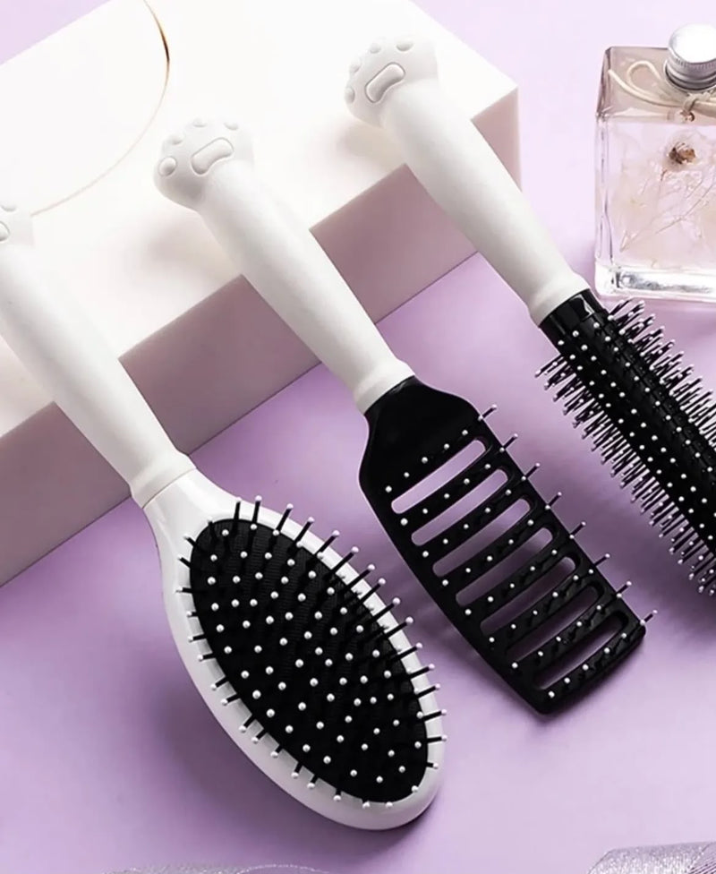 3-Piece Hair Brush Set for Women | Detangling Paddle, Round & Vented Hair Styling Brushes for Blow Dry, Scalp Massage & All Hair Types