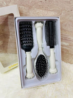 3-Piece Hair Brush Set for Women | Detangling Paddle, Round & Vented Hair Styling Brushes for Blow Dry, Scalp Massage & All Hair Types