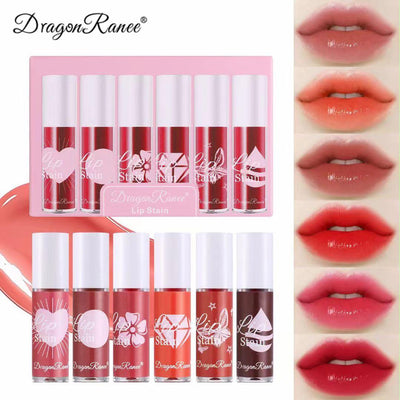 Dragon Ranee 6PCS Watery Lip Tint Stain Set | Long-Lasting Waterproof Lip Tint
