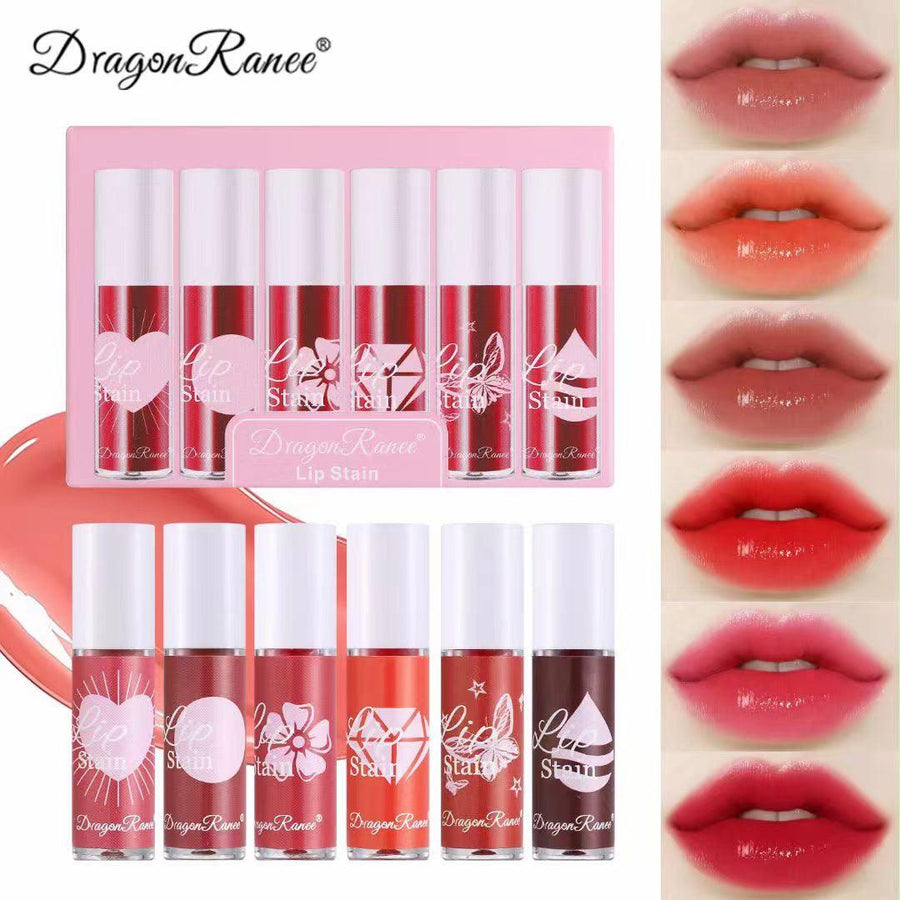 Dragon Ranee 6PCS Watery Lip Tint Stain Set | Long-Lasting Waterproof Lip Tint