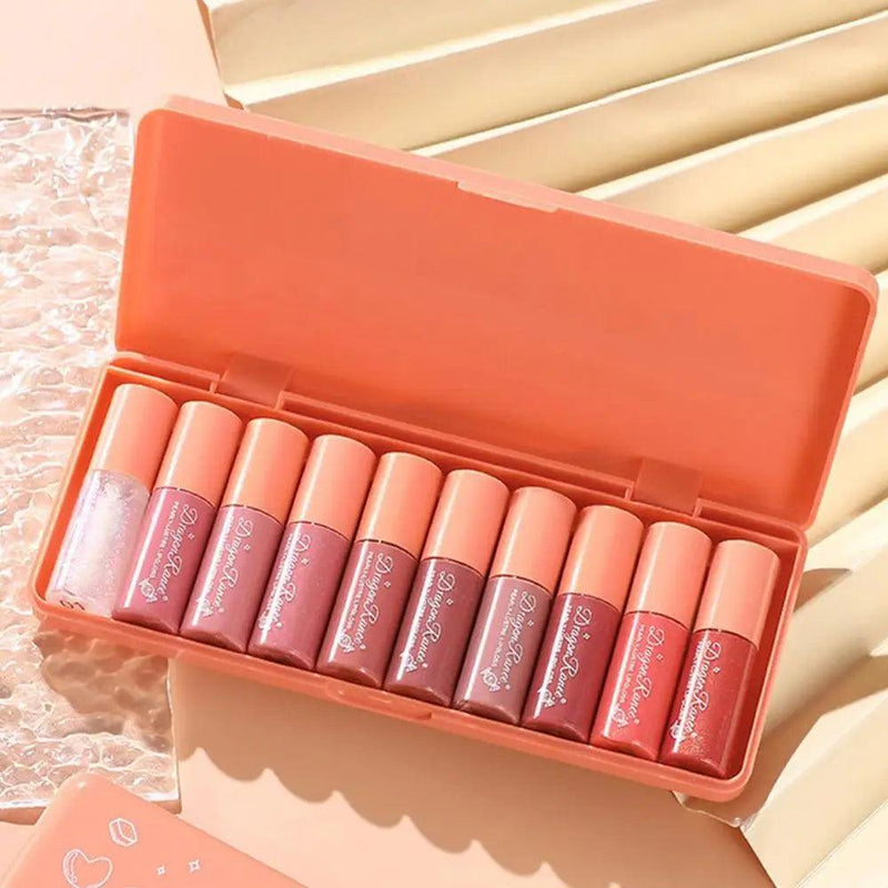 Dragon Ranee Pearly Lustre Lip Gloss Set 10 Pcs | Shimmer & High Shine Lip Gloss