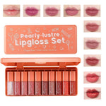 Dragon Ranee Pearly Lustre Lip Gloss Set 10 Pcs | Shimmer & High Shine Lip Gloss