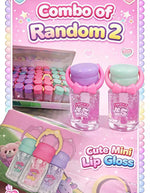 Manka Alluring Cute Mini Lip Gloss Combo of 2 | Sweet Kiss Bucket Shape Lip Gloss | High Shine Glossy Finish | Random Colors