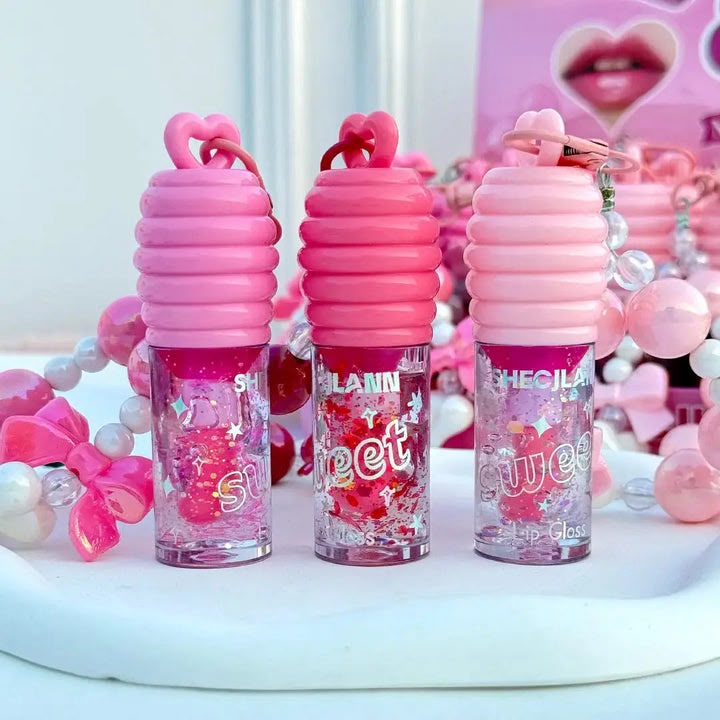 Shecjlann Keychain Lip Oil 3Pc Set | Hydrating Glossy Lip Oil