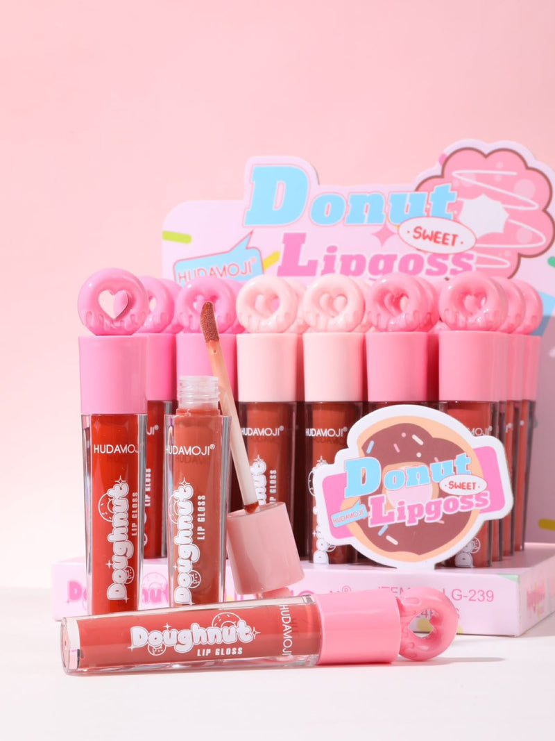 HUDAMOJI Doughnut Sweet Lip Gloss 6Pcs Set | Glossy Lip Makeup