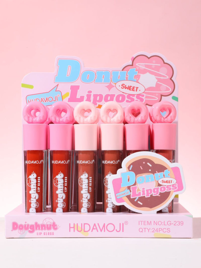 HUDAMOJI Doughnut Sweet Lip Gloss 6Pcs Set | Glossy Lip Makeup