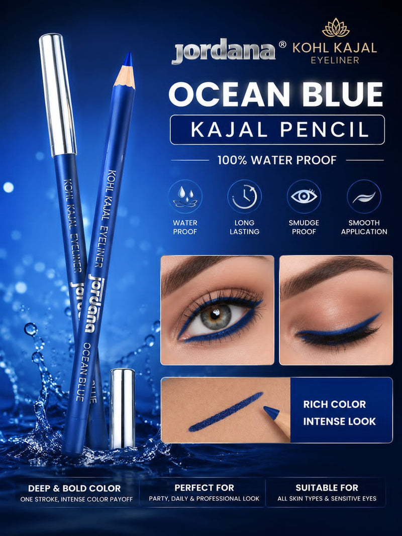 Jordana Kohl Kajal Ocean Blue Eyeliner – Waterproof & Long Lasting