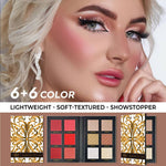 CVB Highlighter & Blusher Palette 12 Shades – Soft Textured C225