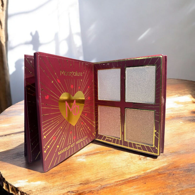 Mocallure 4-in-1 Makeup Palette Notebook – Eyeshadow, Blush, Highlight & Contour