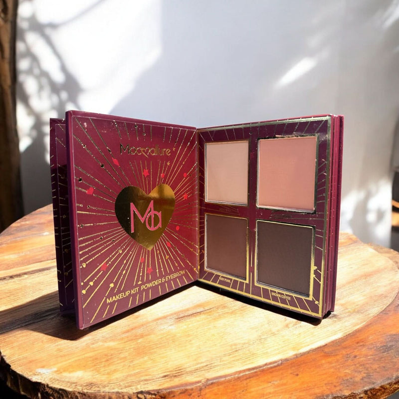 Mocallure 4-in-1 Makeup Palette Notebook – Eyeshadow, Blush, Highlight & Contour