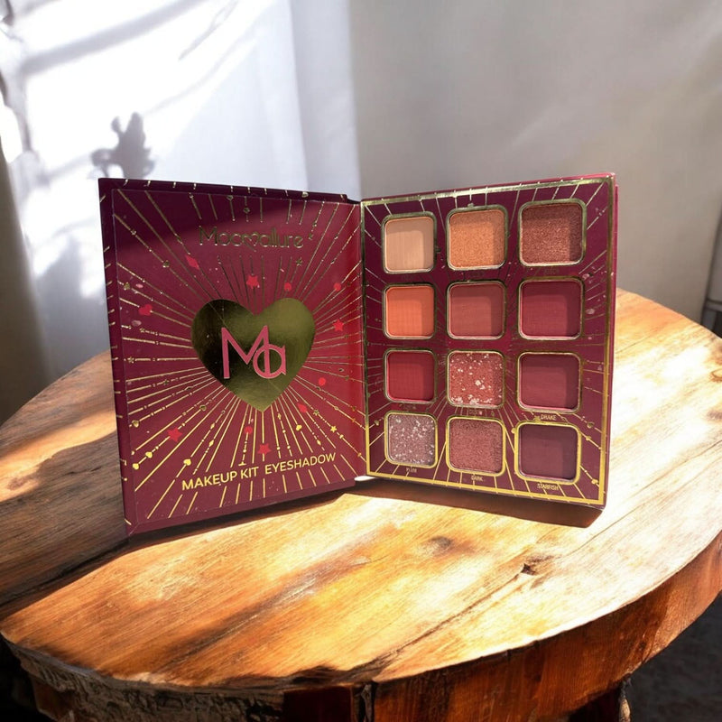Mocallure 4-in-1 Makeup Palette Notebook – Eyeshadow, Blush, Highlight & Contour