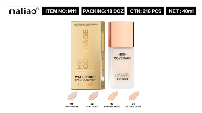 Maliao High Coverage Waterproof Base Foundation Flawless All-Day Glam