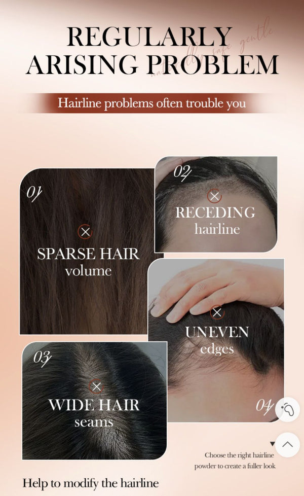sadoer Hairline Concealer Powder - Instant Coverage, Natural Finish - for Sparse Hair and Root Dyeing - Includes Sponge Applicator, Portable Size