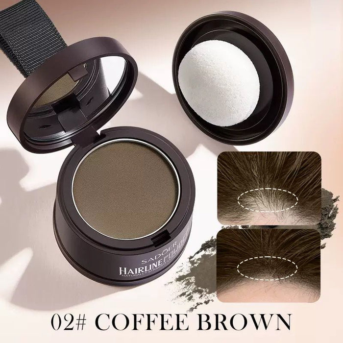 sadoer Hairline Concealer Powder - Instant Coverage, Natural Finish - for Sparse Hair and Root Dyeing - Includes Sponge Applicator, Portable Size