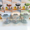 Portable Manual Vegetable Chopper – 900ml Hand Pull Food Processor with 5 Stainless Steel Blades for Onion, Garlic & Fast Kitchen Meal Prep