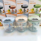 Portable Manual Vegetable Chopper – 900ml Hand Pull Food Processor with 5 Stainless Steel Blades for Onion, Garlic & Fast Kitchen Meal Prep