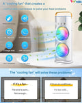 Portable Rechargeable Air Cooler Fan with Water Mist Spray, USB Mini Cooling Fan, 3 Speed Modes & 4000mAh Battery for Home Office & Travel