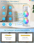 Portable Rechargeable Air Cooler Fan with Water Mist Spray, USB Mini Cooling Fan, 3 Speed Modes & 4000mAh Battery for Home Office & Travel