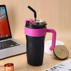 Premium 30oz Stainless Steel Vacuum Insulated Tumbler with Handle & Straw – Leakproof Travel Mug for Hot & Cold Drinks, Reusable Thermal Coffee Cup for Office, Gym, Car & Travel
