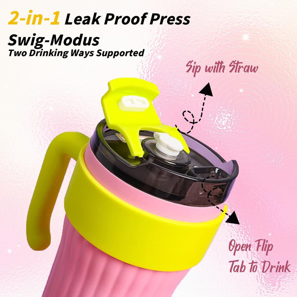 Premium 30oz Stainless Steel Vacuum Insulated Tumbler with Handle & Straw – Leakproof Travel Mug for Hot & Cold Drinks, Reusable Thermal Coffee Cup for Office, Gym, Car & Travel