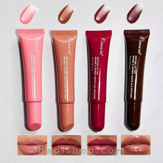 Rimocoo Peptide Lip Tint 4pcs Set – Hydrating Glossy Lip Balm
