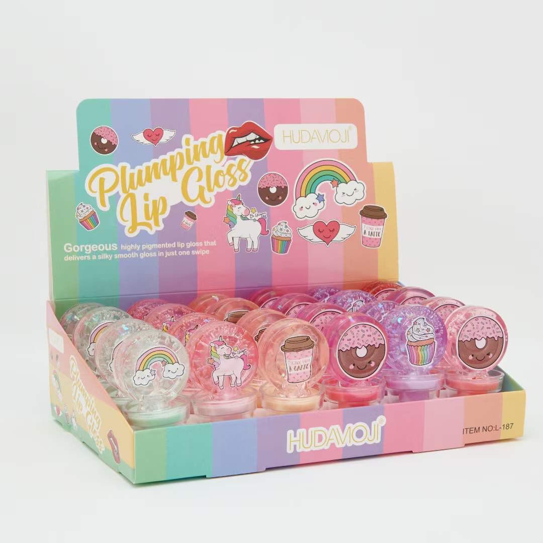 HUDAMOJI Cartoon Fruity Lip Gloss Set for Kids – Cute Moisturizing Balm