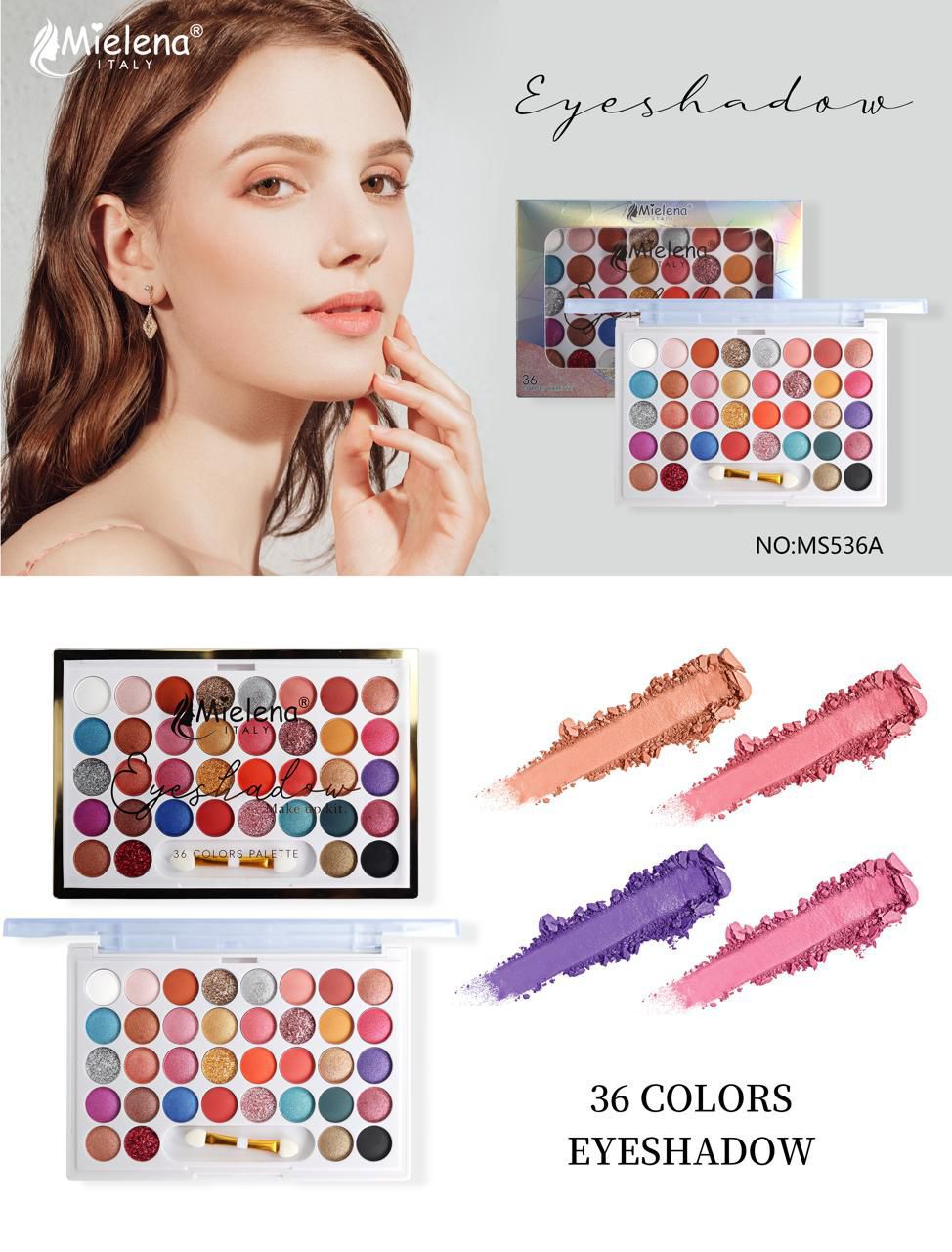 Mielena Italy 36 Color Eyeshadow Palette – Matte Shimmer & Glitter