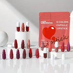 LMG BROTHS 18-Color Capsule Lipstick Set – Silky Smooth Matte Finish Mini Lipstick Pods (Travel Size & Portable)