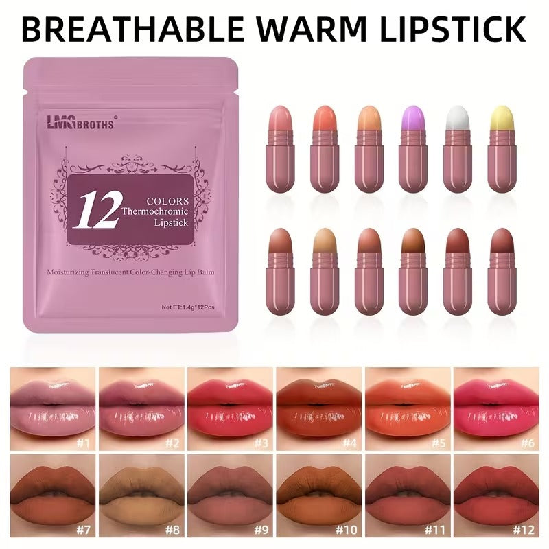 LMG BROTHS 18-Color Capsule Lipstick Set – Silky Smooth Matte Finish Mini Lipstick Pods (Travel Size & Portable)