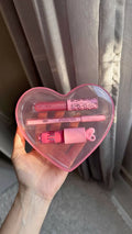 Rom&Com Heart 3-in-1 Lip Kit – Matte Lip Gloss, Lip Liner & Shiny Lip Gloss Set for Women | Long-Lasting Waterproof Lip Makeup