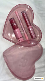 Rom&Com Heart 3-in-1 Lip Kit – Matte Lip Gloss, Lip Liner & Shiny Lip Gloss Set for Women | Long-Lasting Waterproof Lip Makeup