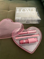 Rom&Com Heart 3-in-1 Lip Kit – Matte Lip Gloss, Lip Liner & Shiny Lip Gloss Set for Women | Long-Lasting Waterproof Lip Makeup