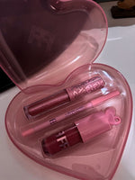 Rom&Com Heart 3-in-1 Lip Kit – Matte Lip Gloss, Lip Liner & Shiny Lip Gloss Set for Women | Long-Lasting Waterproof Lip Makeup