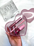 Rom&Com Heart 3-in-1 Lip Kit – Matte Lip Gloss, Lip Liner & Shiny Lip Gloss Set for Women | Long-Lasting Waterproof Lip Makeup