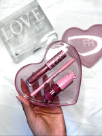 Rom&Com Heart 3-in-1 Lip Kit – Matte Lip Gloss, Lip Liner & Shiny Lip Gloss Set for Women | Long-Lasting Waterproof Lip Makeup